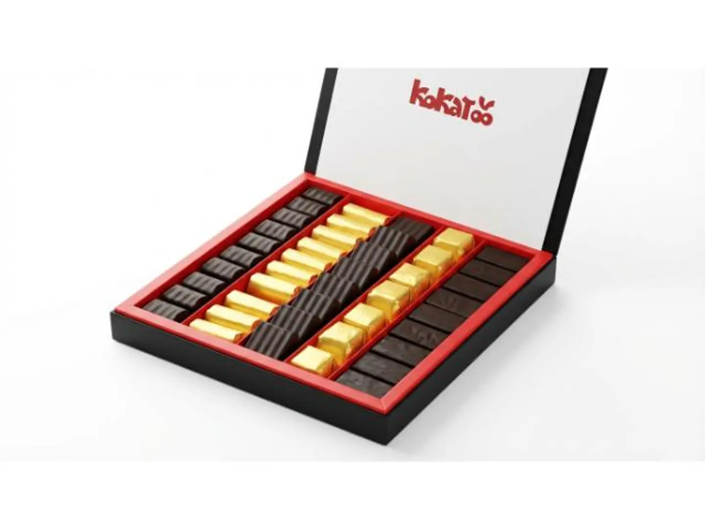 Chocolate Boxes Wrapped In Black And Gold