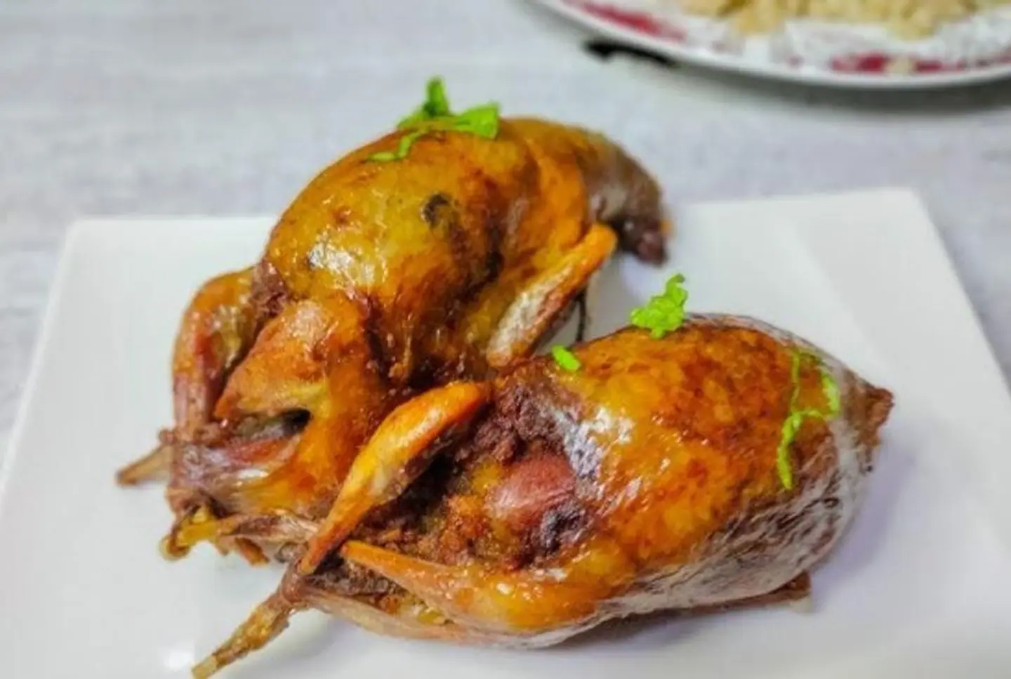 Stuffed Oven Baked Pigeon With Rice