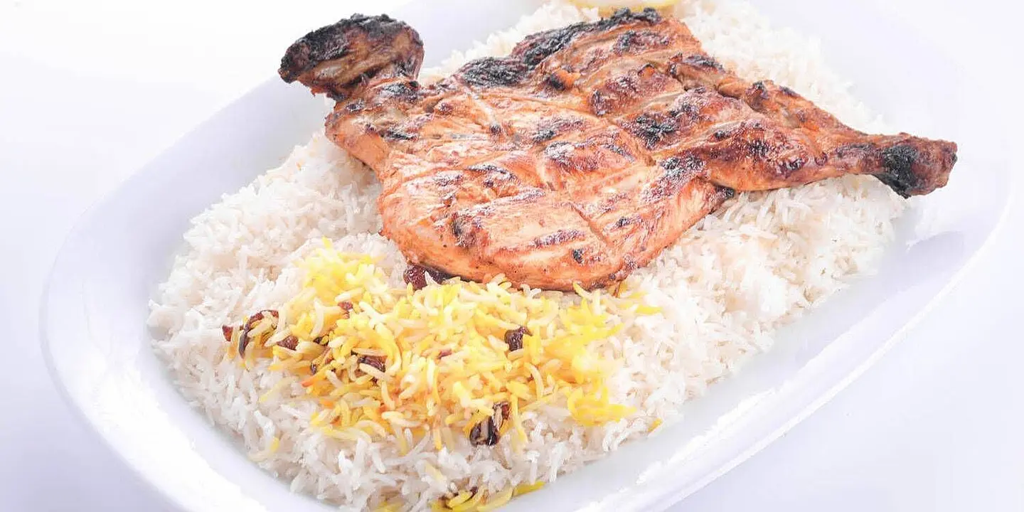 Half Chicken On Charcoal With Rice