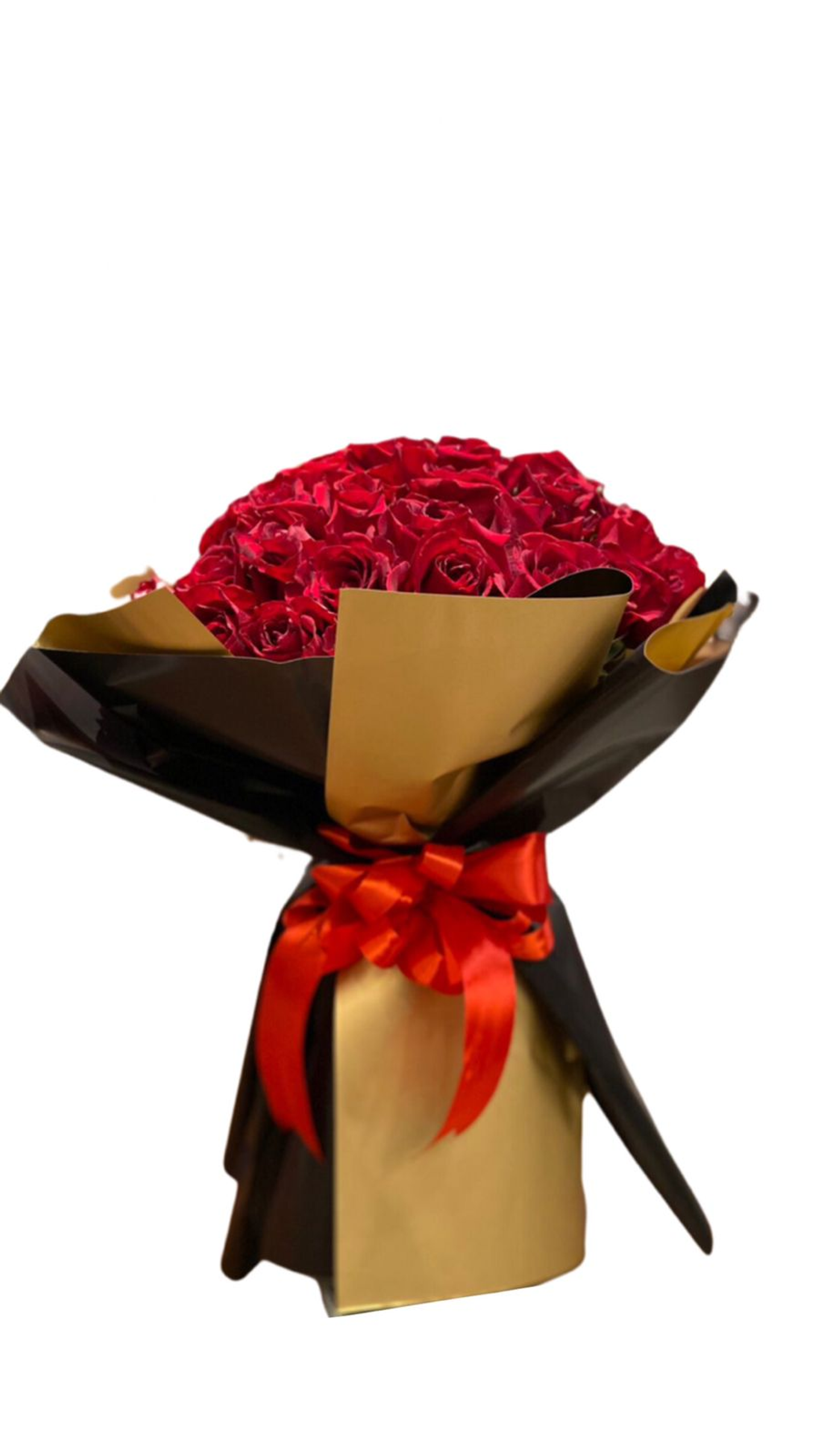 بوكيه 40 حبه روز تغليف ذهبي اسود