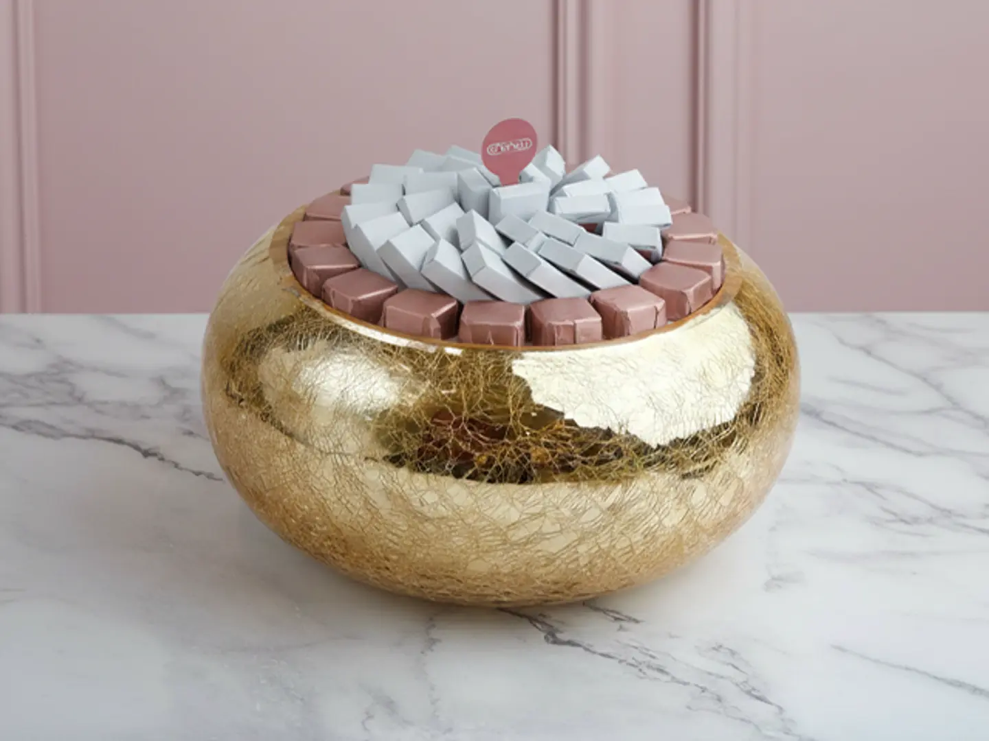 Golden Glass "Eid Mubarak" Chocolate Tray Medium B6