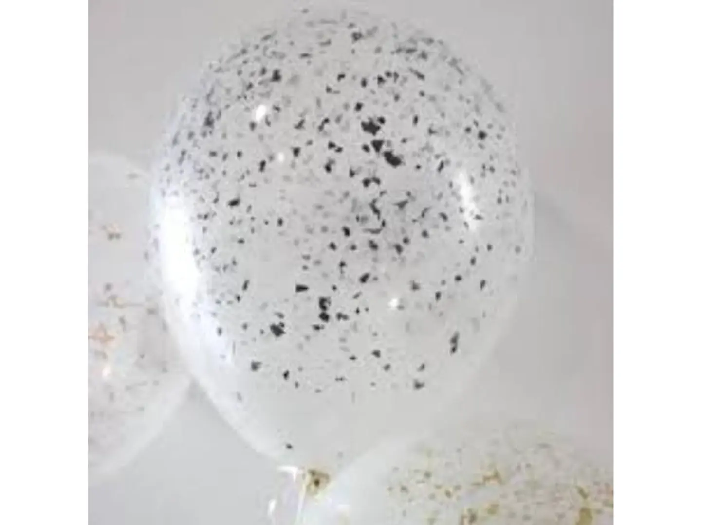 Clear Helium Balloon Decorated With Silver Glitter