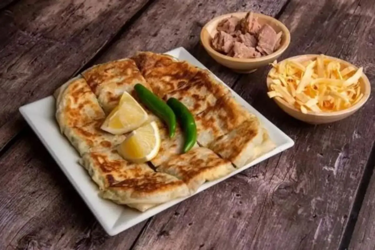Tuna Mutabbak With Cheddar Cheese