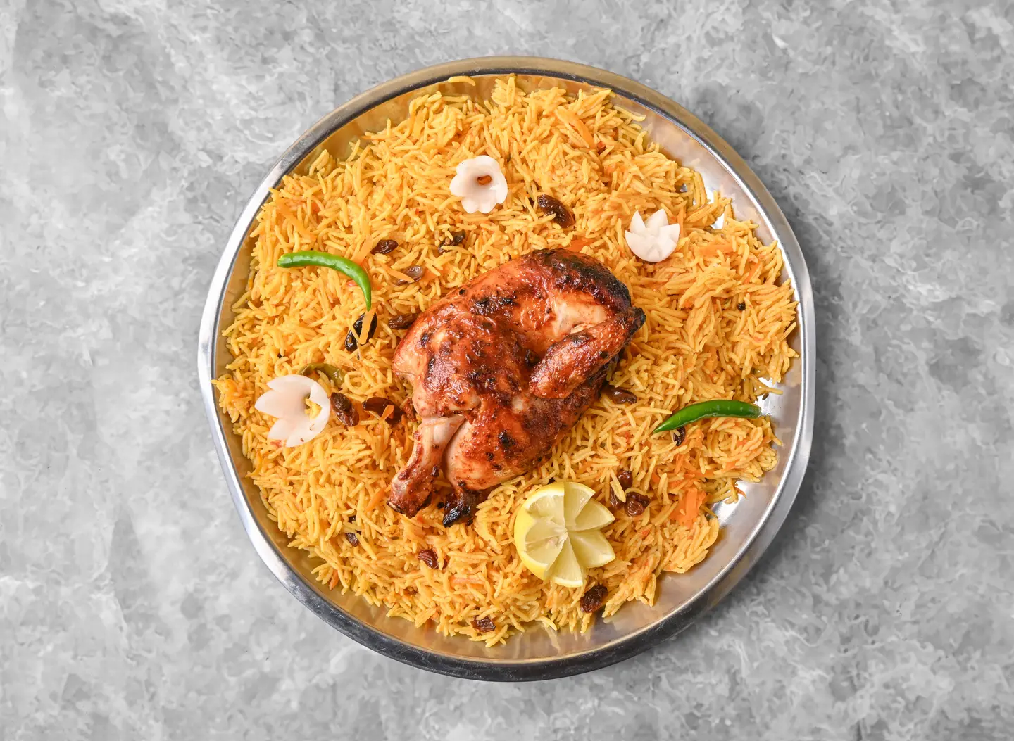 نص حبه رز بخاري مع دجاج شوايه
