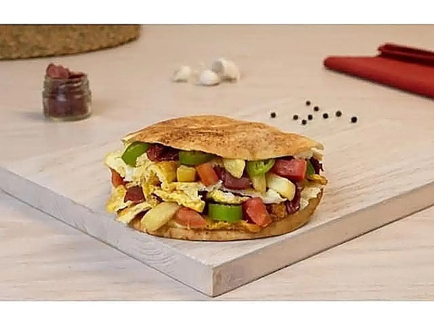 Mousagah With Sausage Sandwich