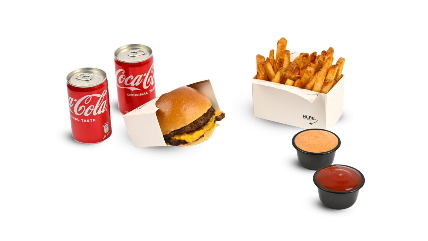 Double Beef Burger Meal With Cheese
