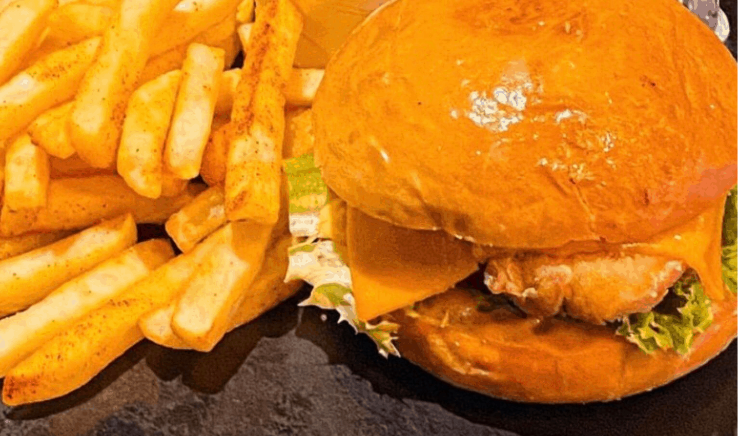 Chef Ron's Crispy Chicken Burger With Fries