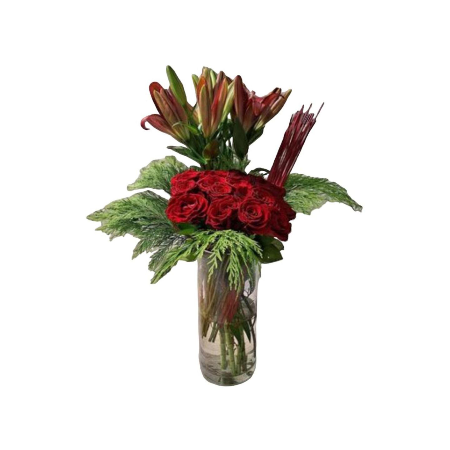 Rose Red Vase 4 A