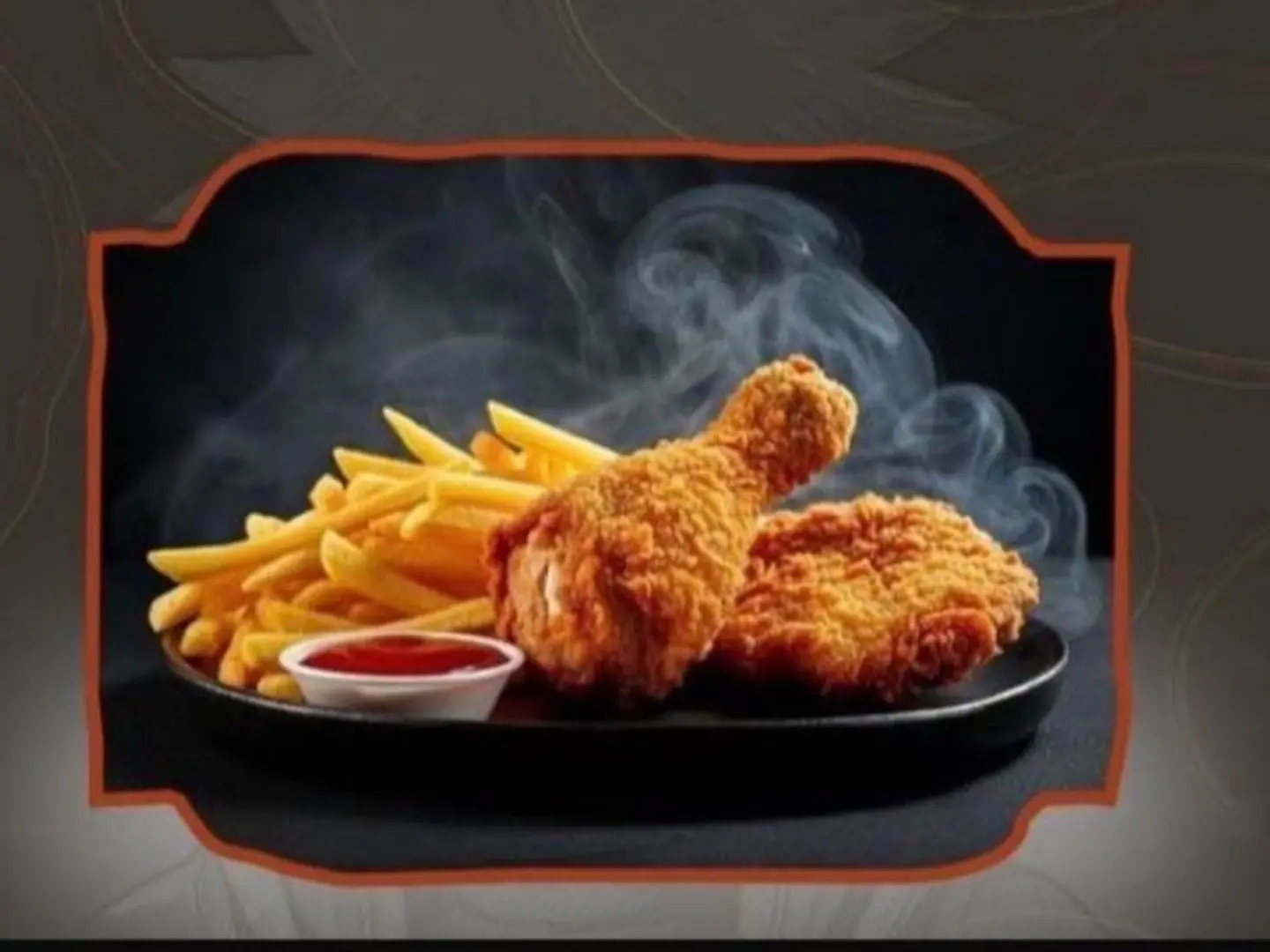 Half A Portion Of 4 Pieces Of Broasted Chicken In The Air Fryer