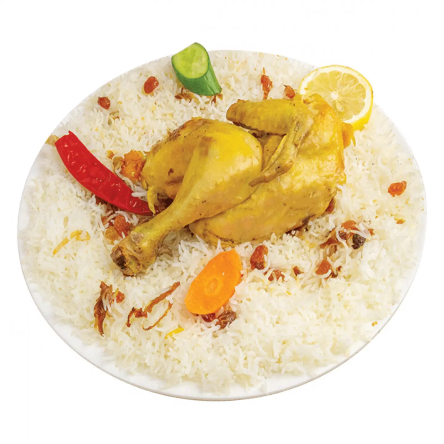 A Quarter Of A Piece Of Mandi Chicken With Rice