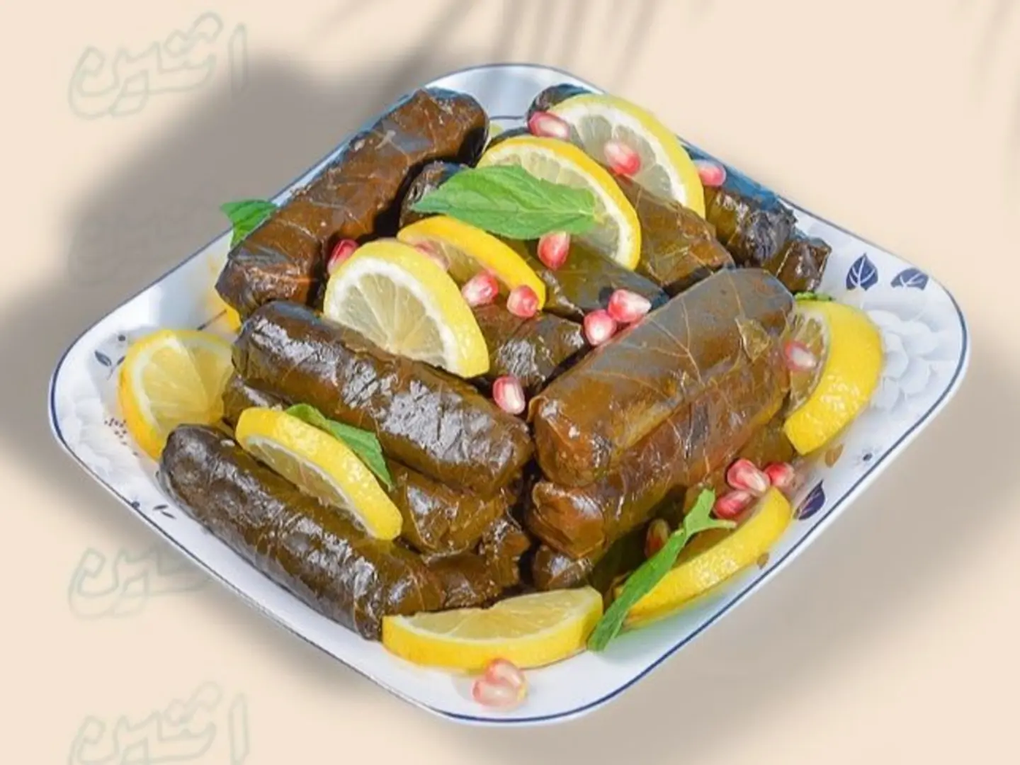 A Plate Of 20 Grape Leaves