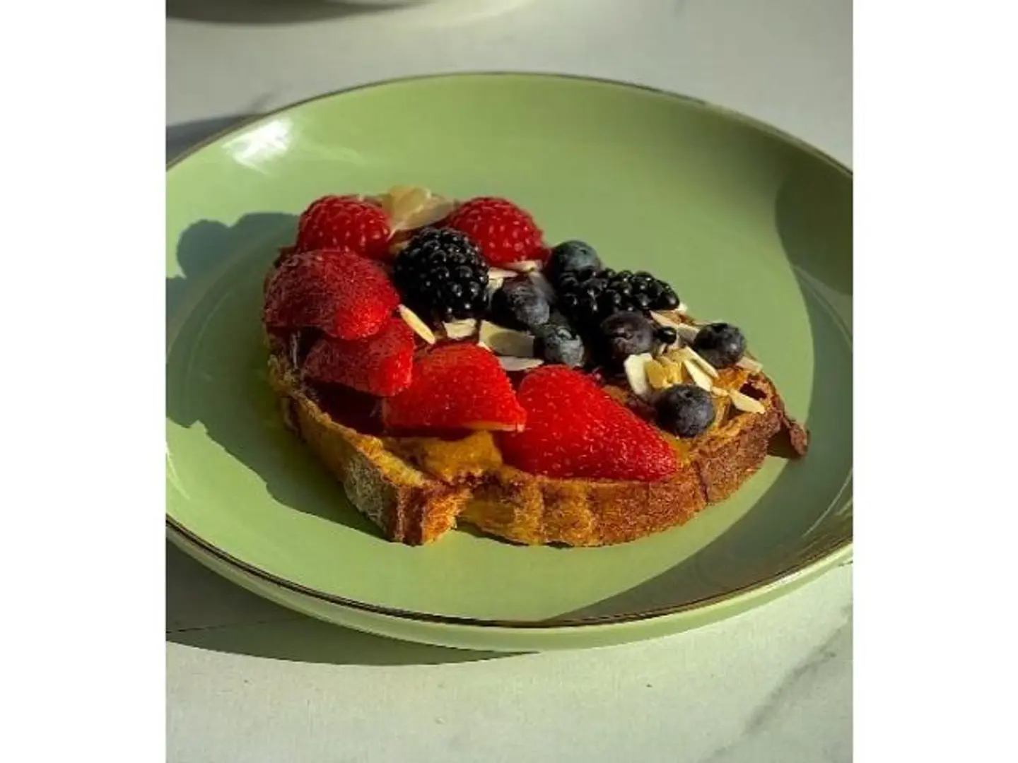Sourdough Toast With Almonds And Jam