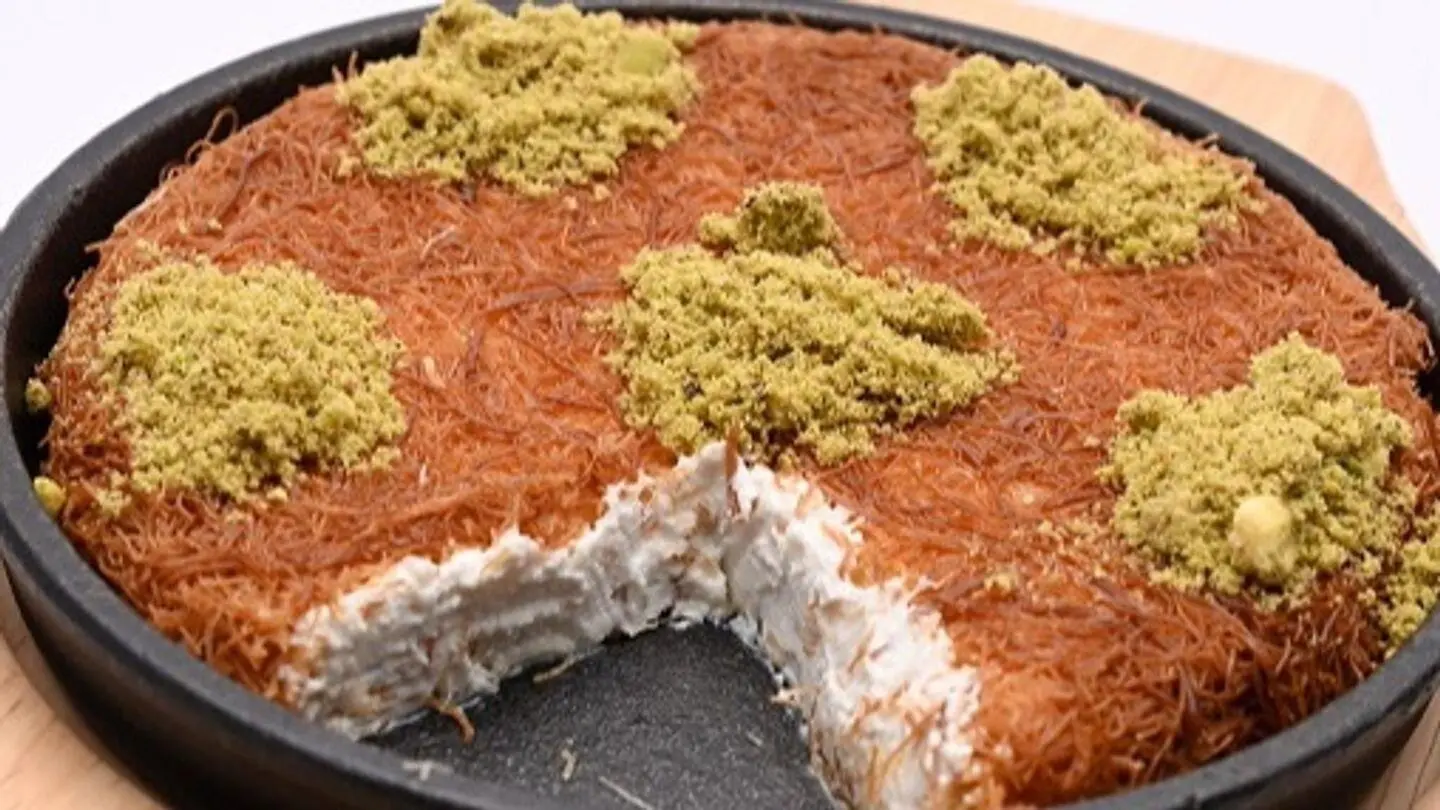 Kunafah With Cream And Nuts