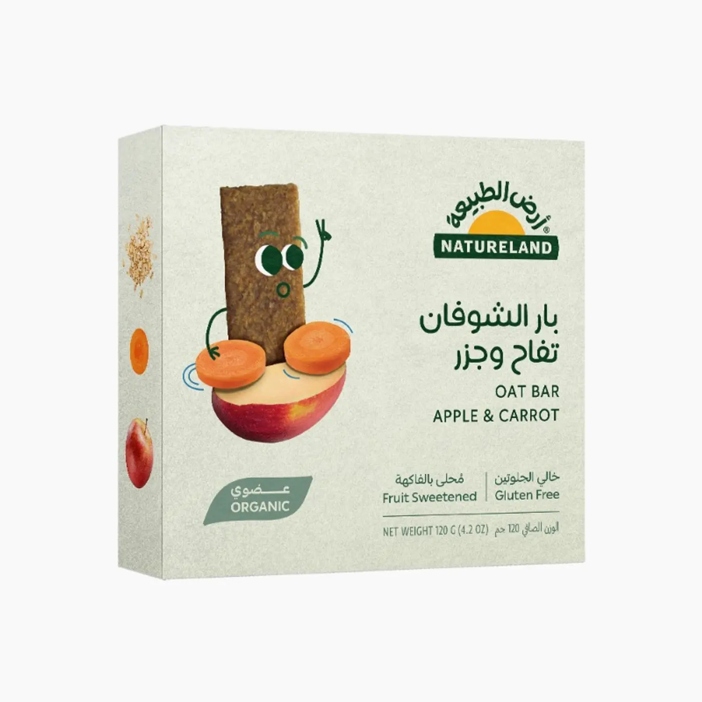 بار الشوفان - تفاح وجزر ٦  ٢٠جم عضوي