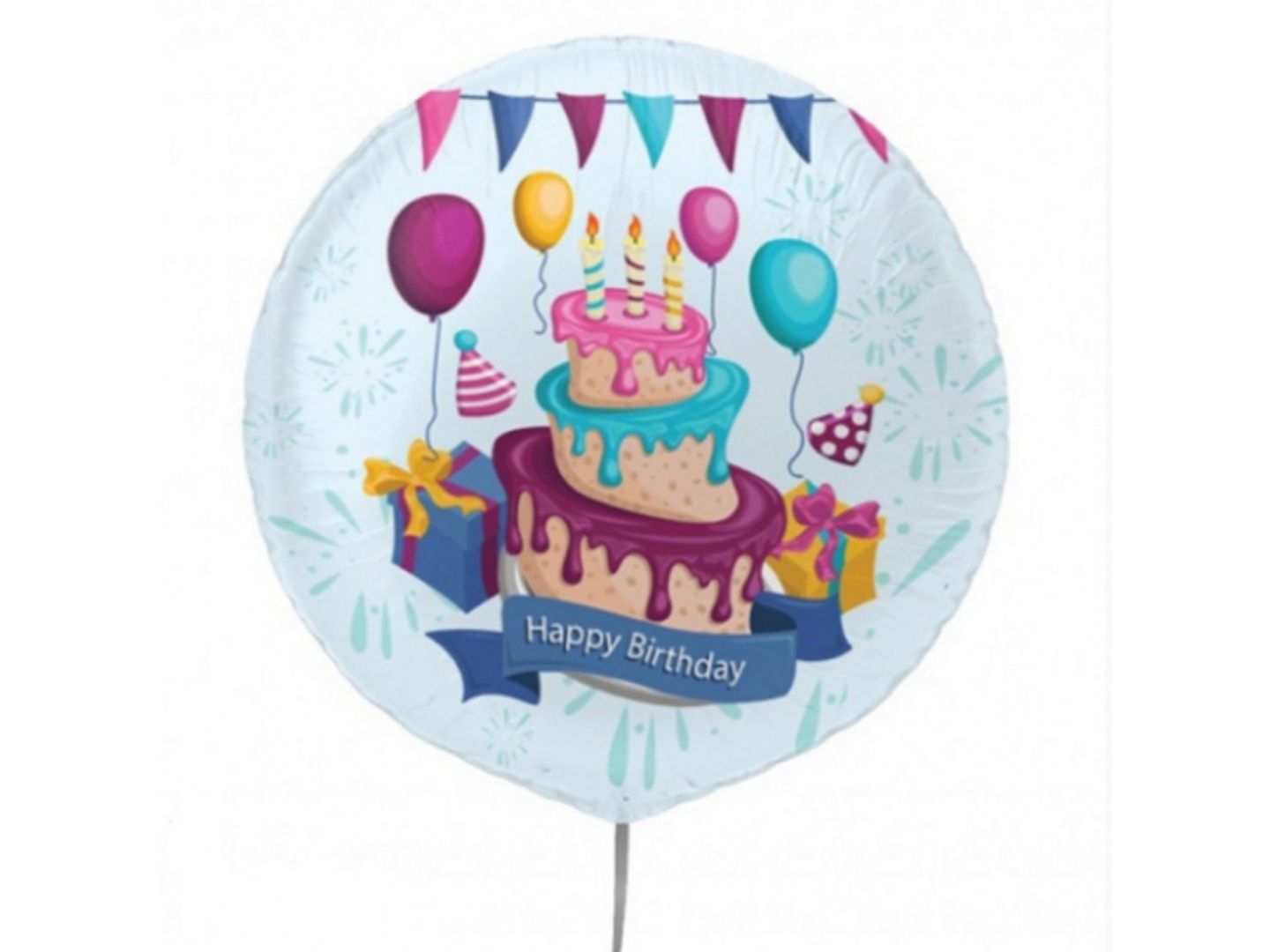 Balloon Helium Circle Happy Birthday
