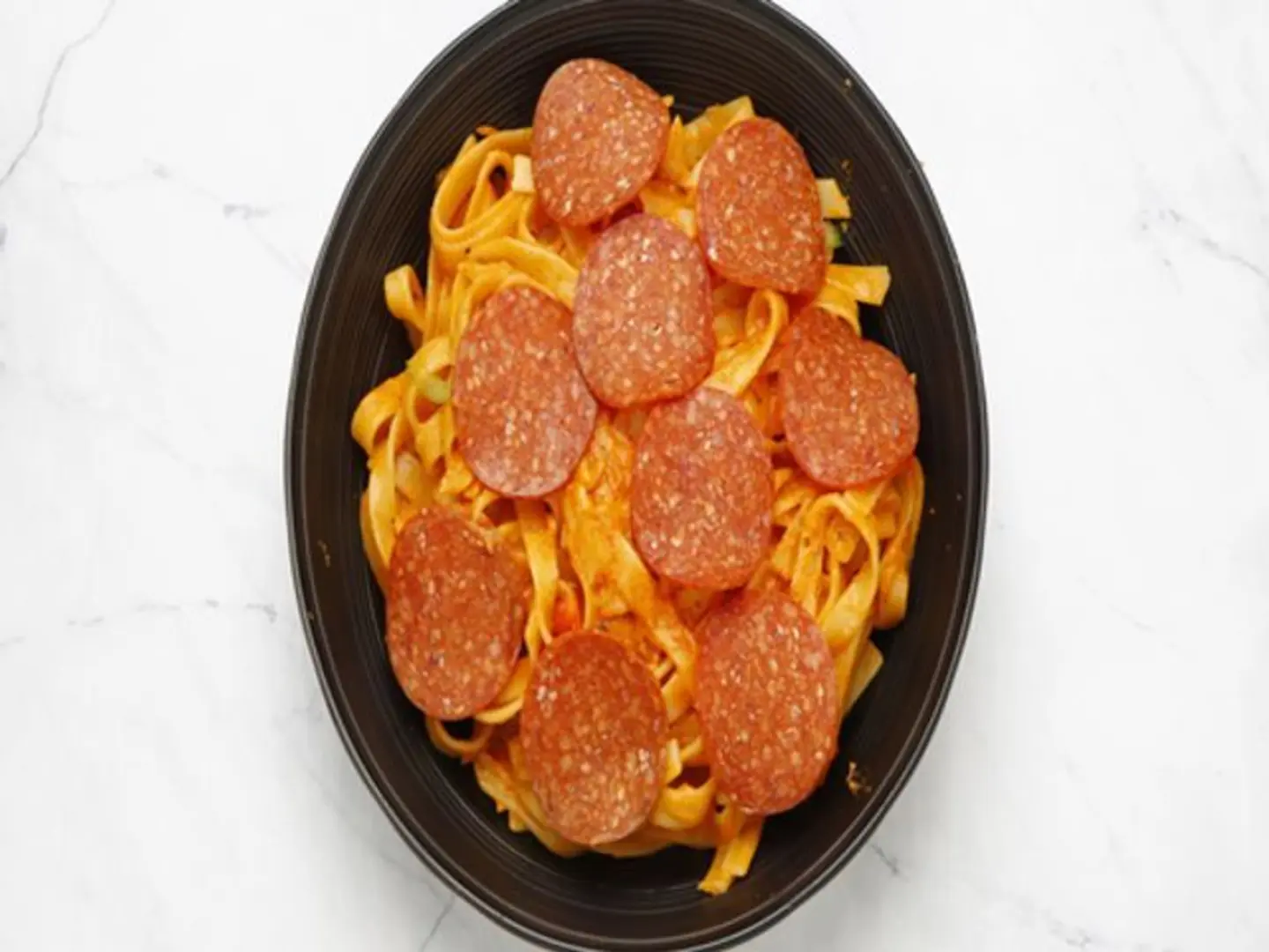 Red Pepperoni Fettuccine