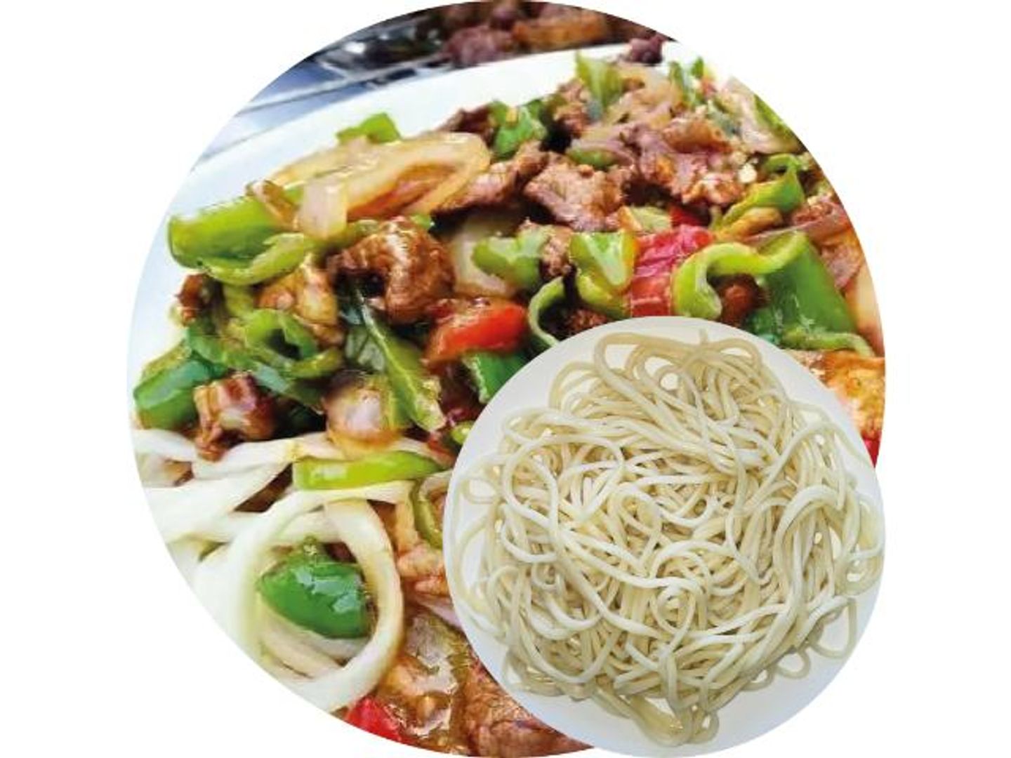 Lagman With Beef And Green Pepper