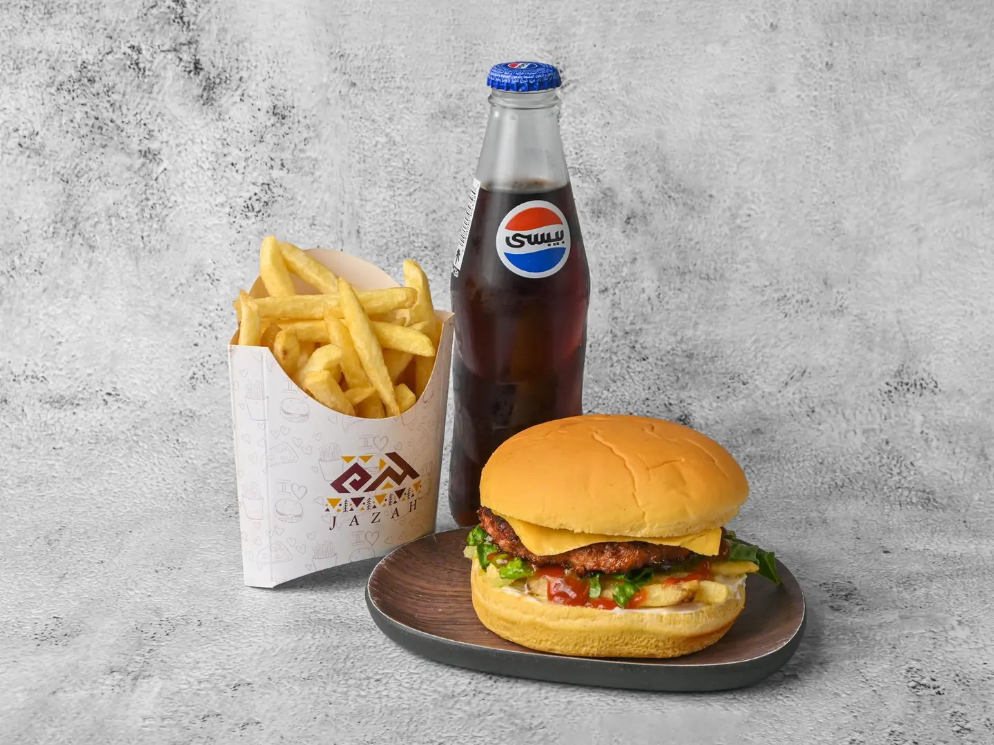 وجبة برجر لحم