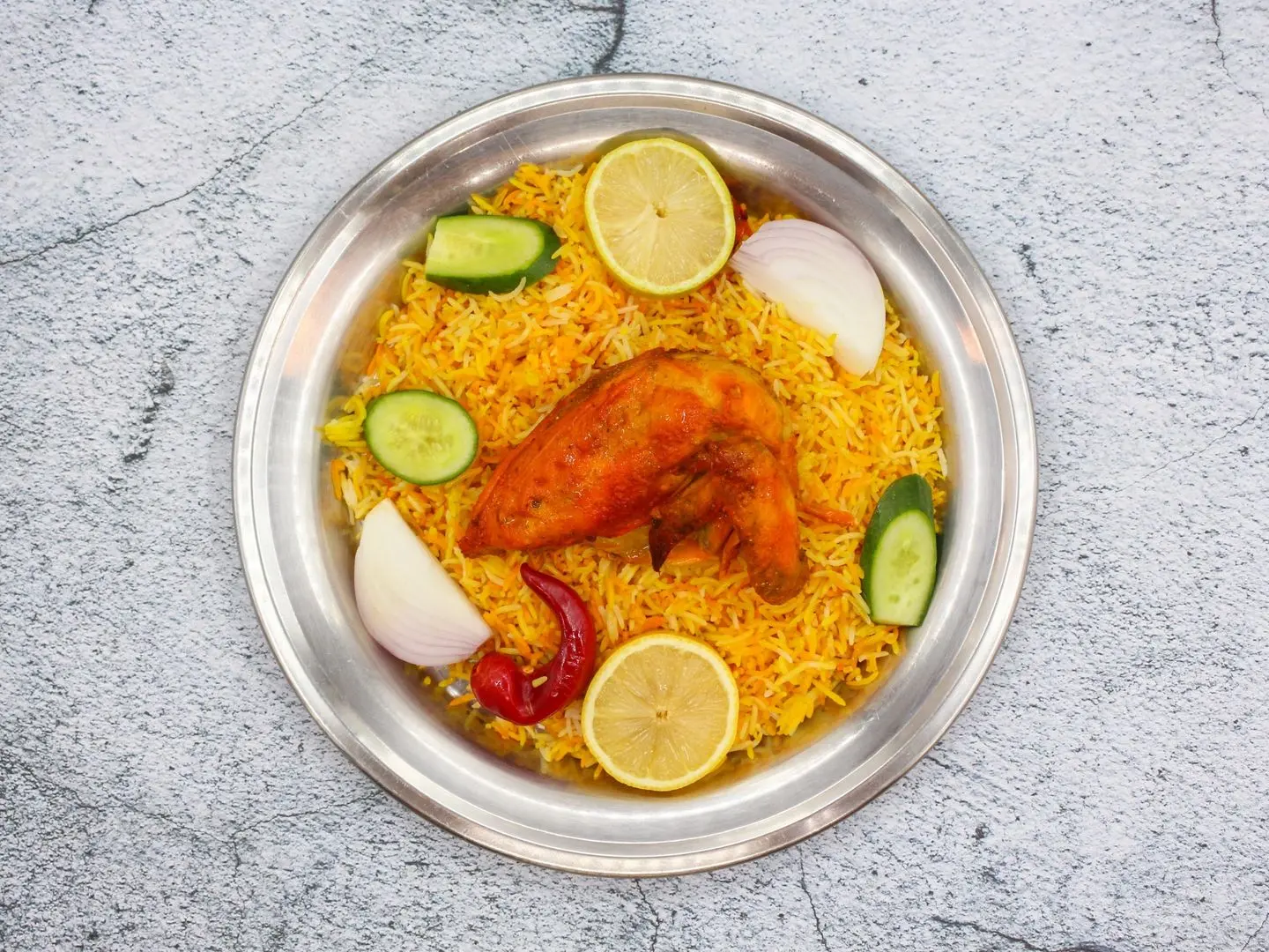 نص حبة مندي مع الأرز