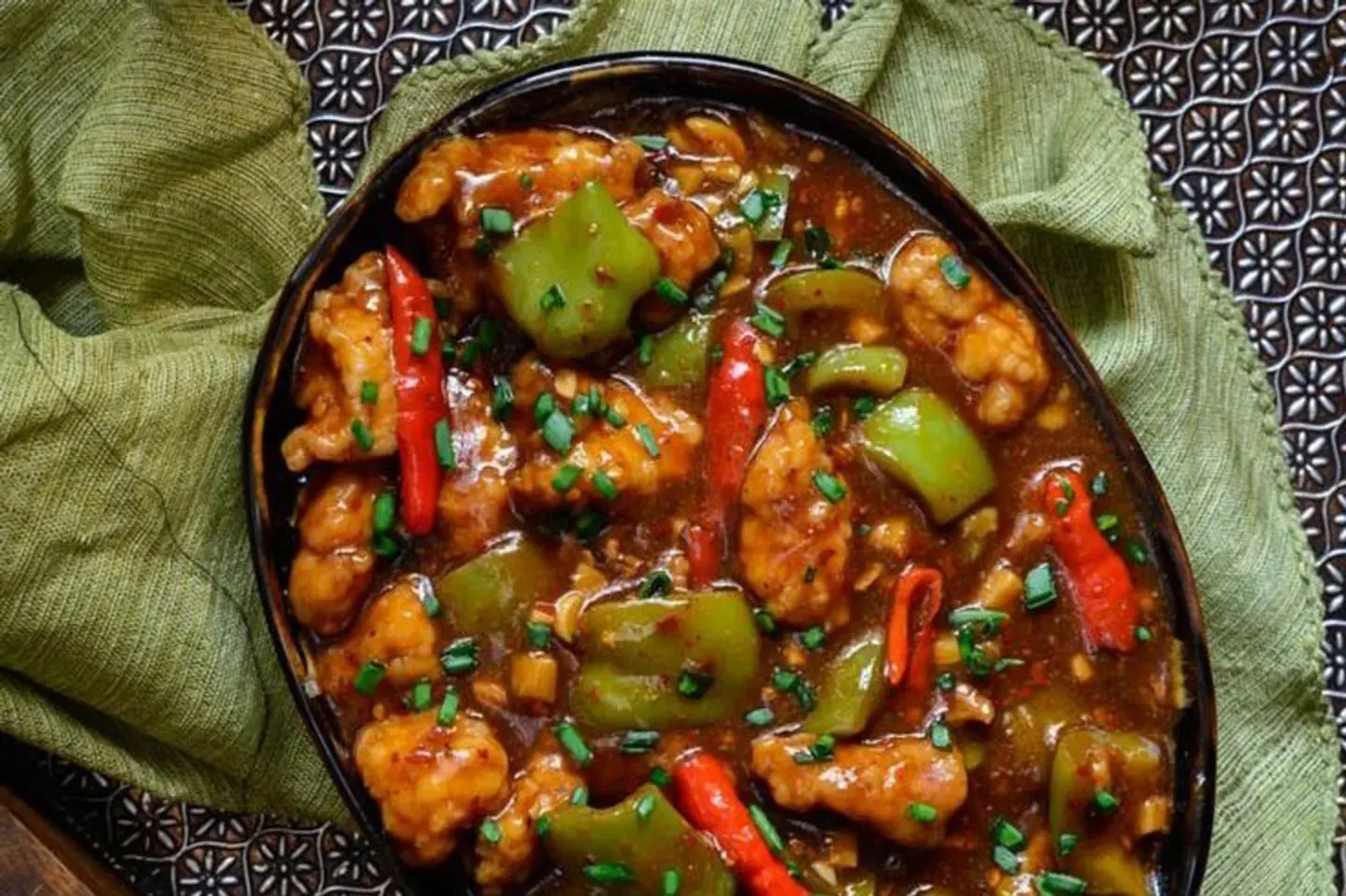 دجاج بالفلفل الحار