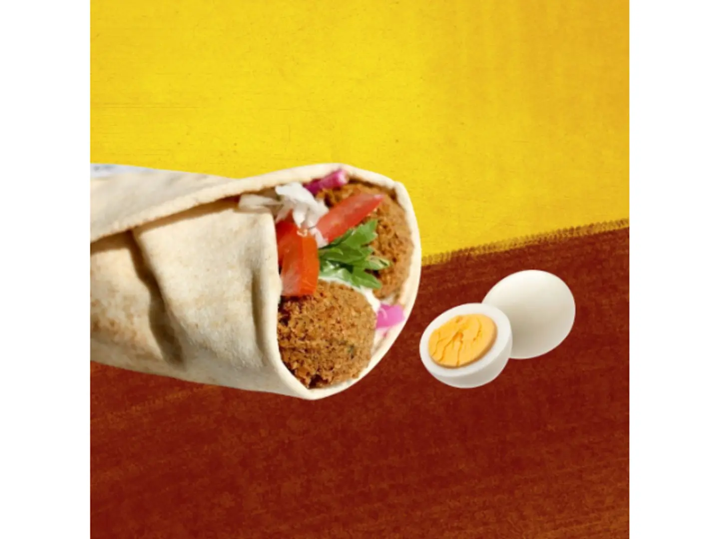 Falafel Sandwich With Eggs