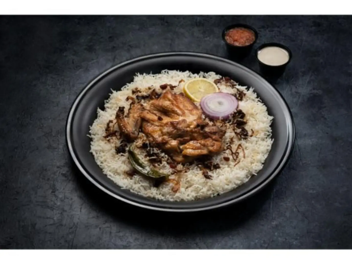 Whole Mathbi Chicken With Basmati Rice