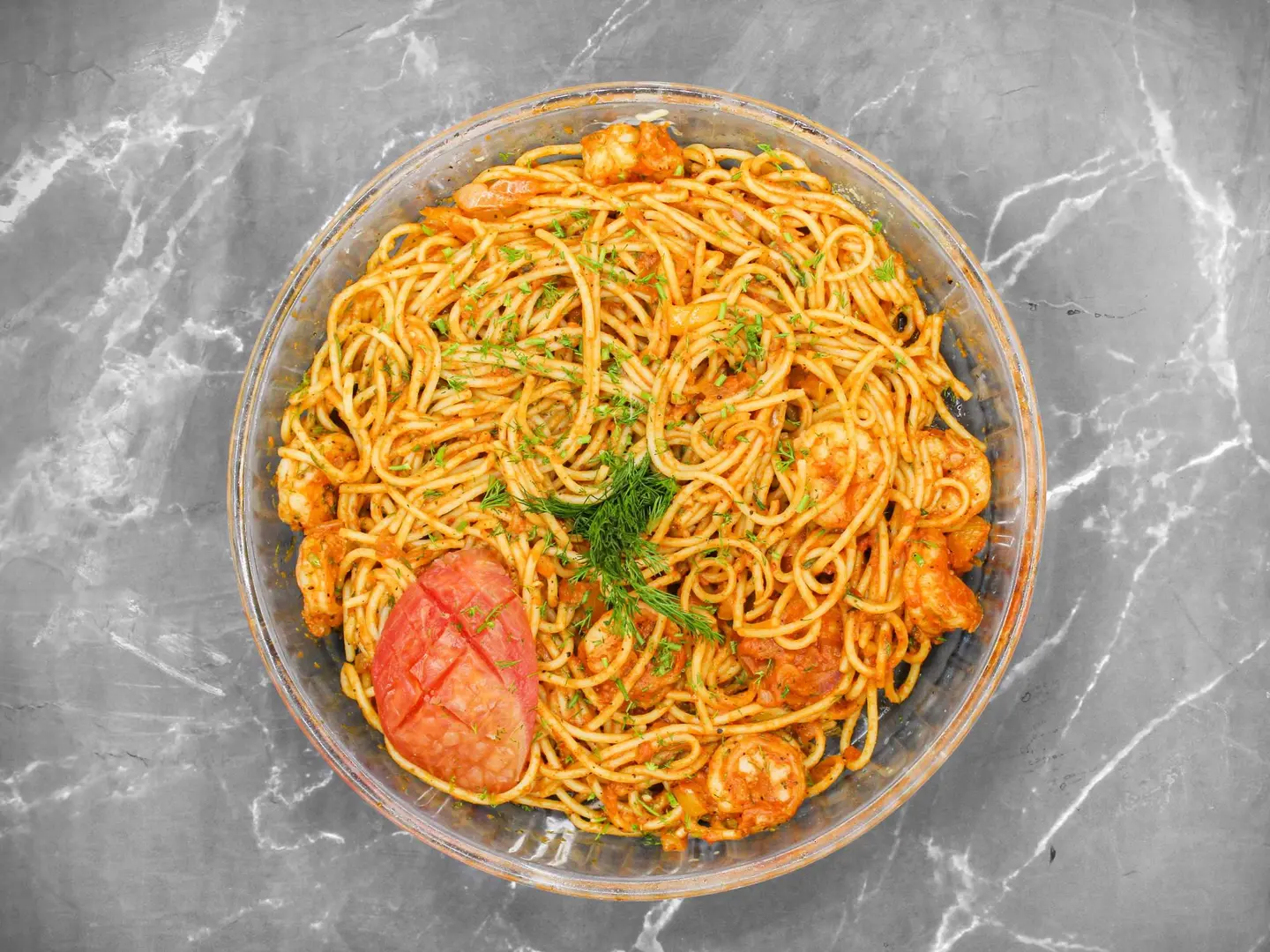 Spaghetti Shrimp Red Sauce