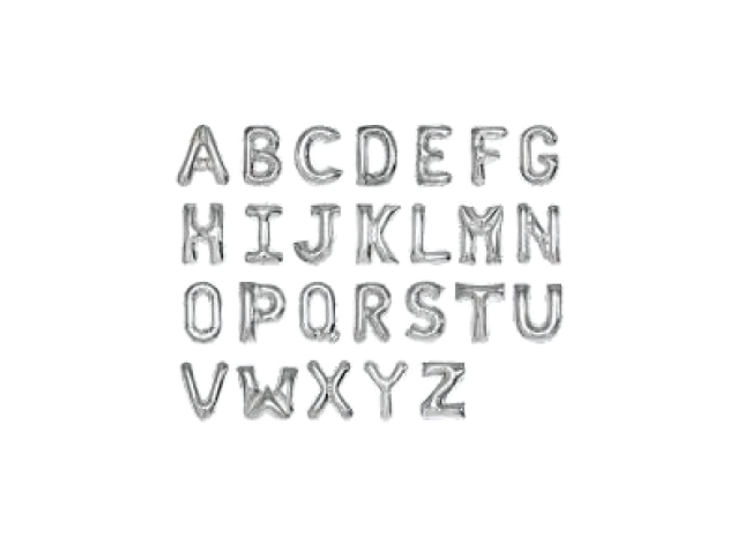 Helium Colored Letters Silver