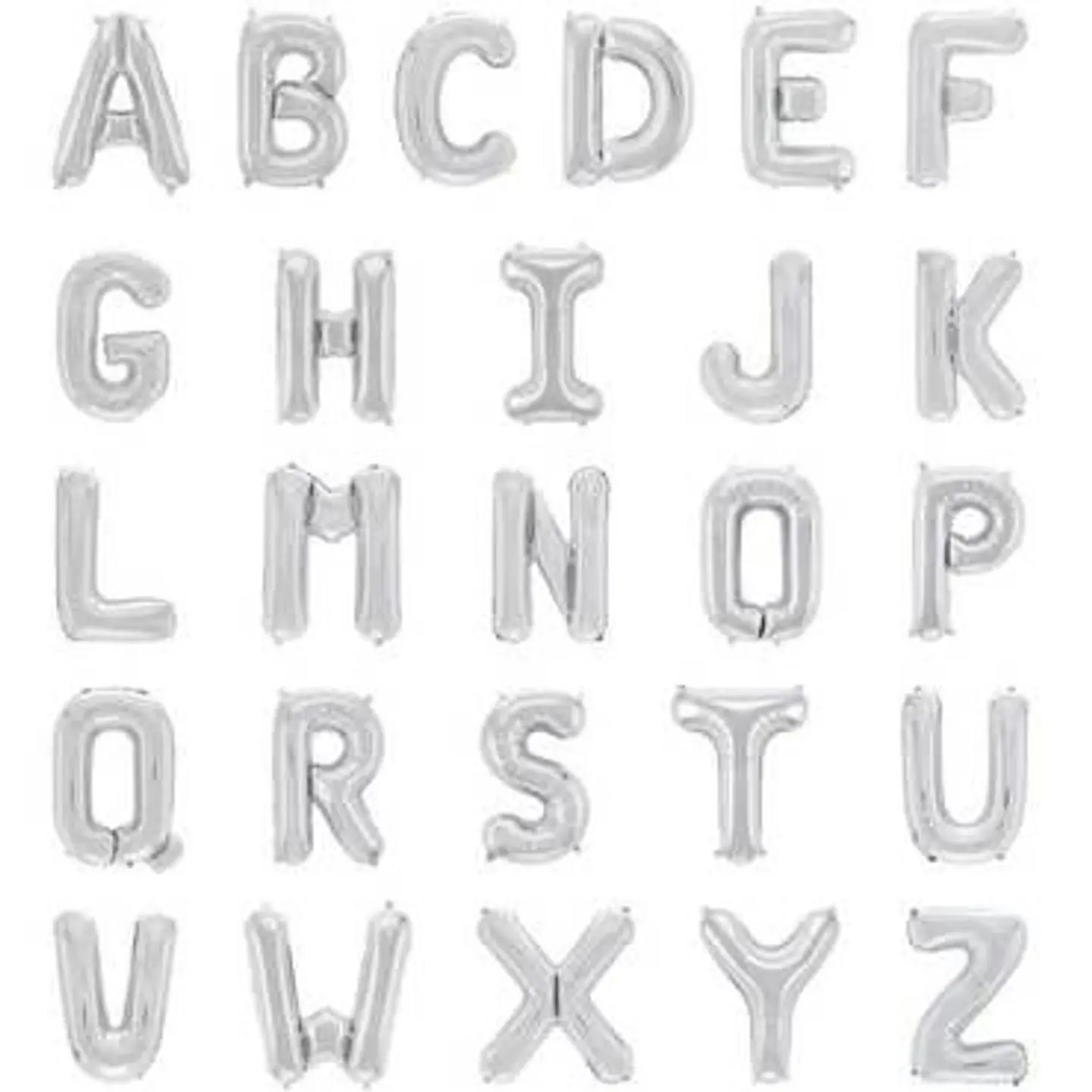 Large Silver Letter Foil Helium Balloon