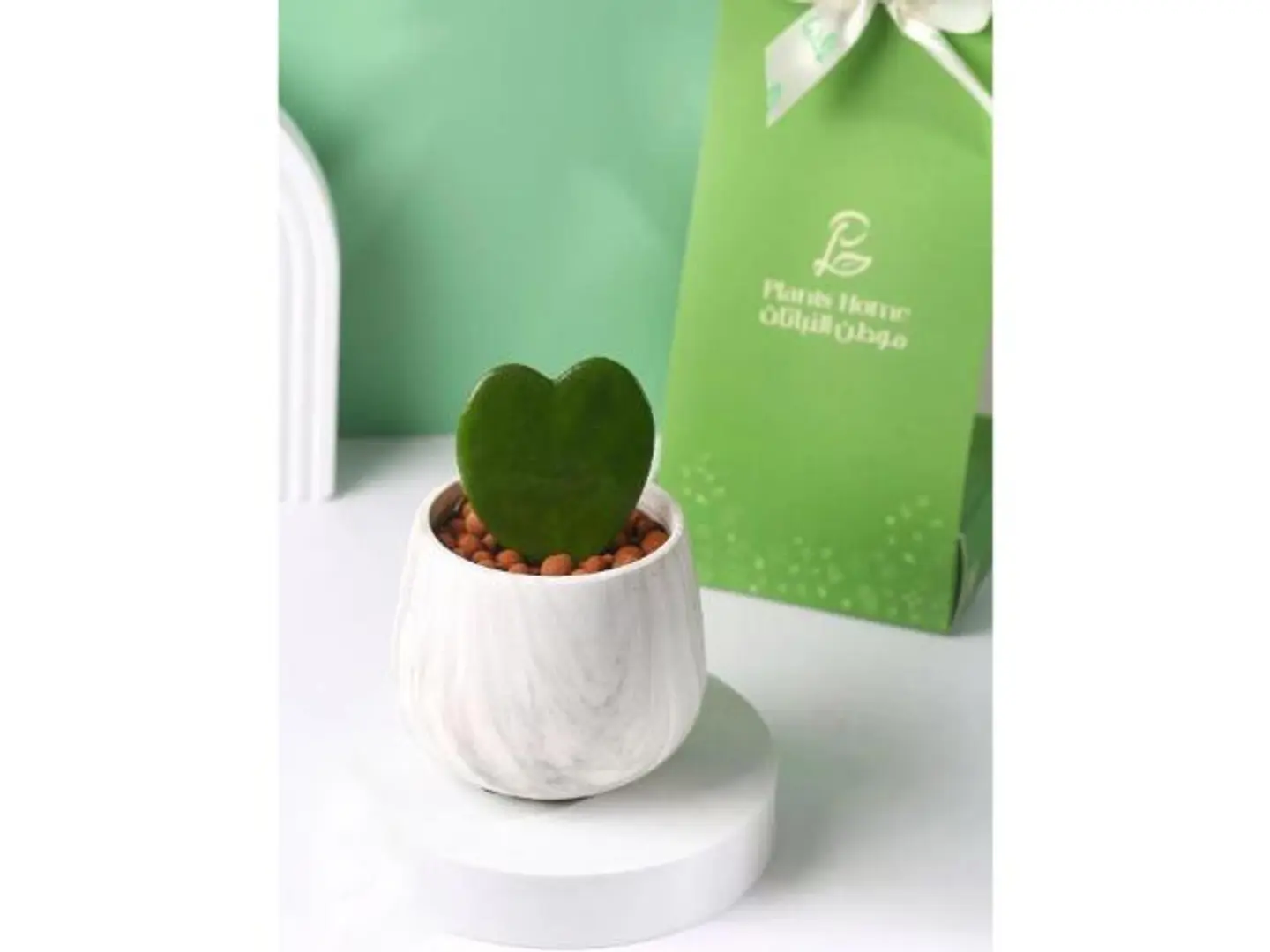 قلب الحب في مركن رخام أبيض