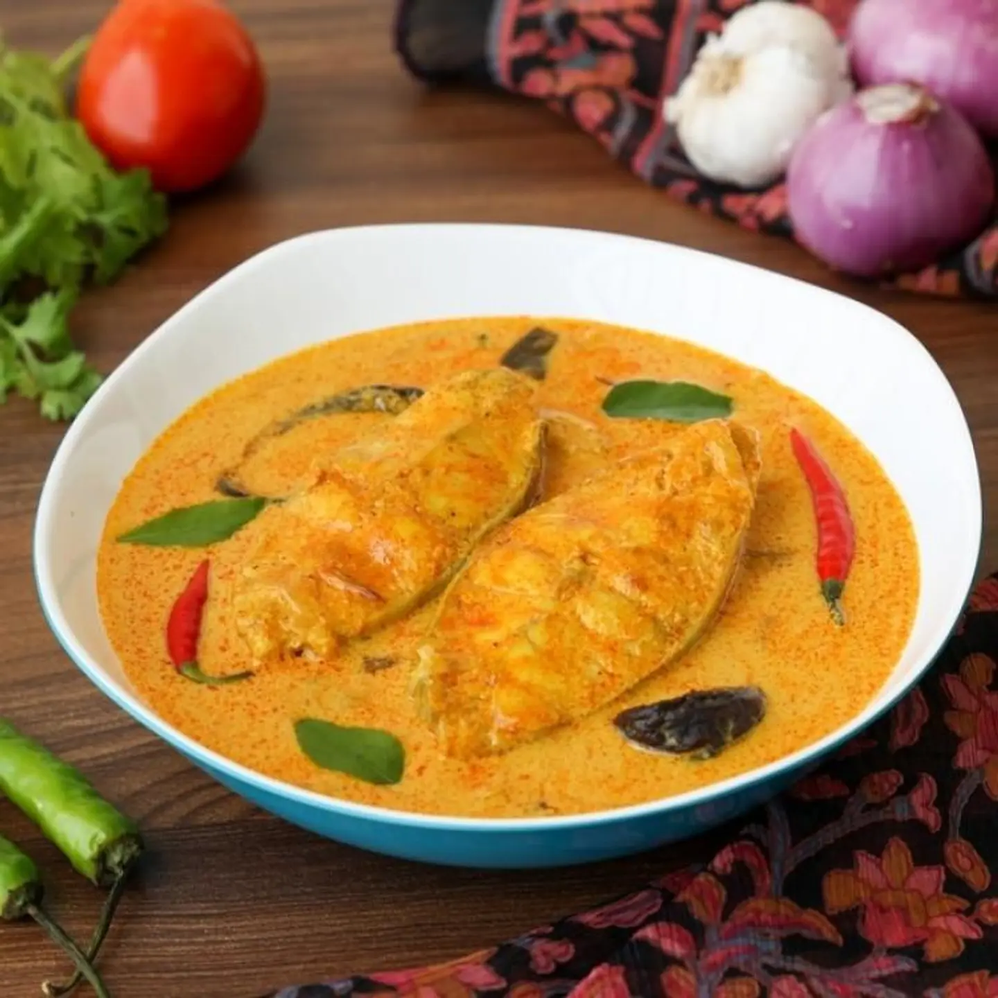 Fish Curry With Mango Chempalli, Avoli, King Fish