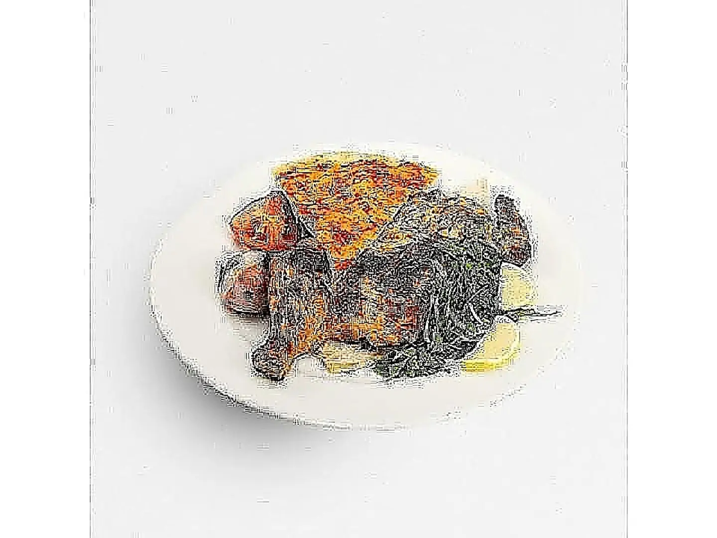 نص حبه دجاج على الفحم