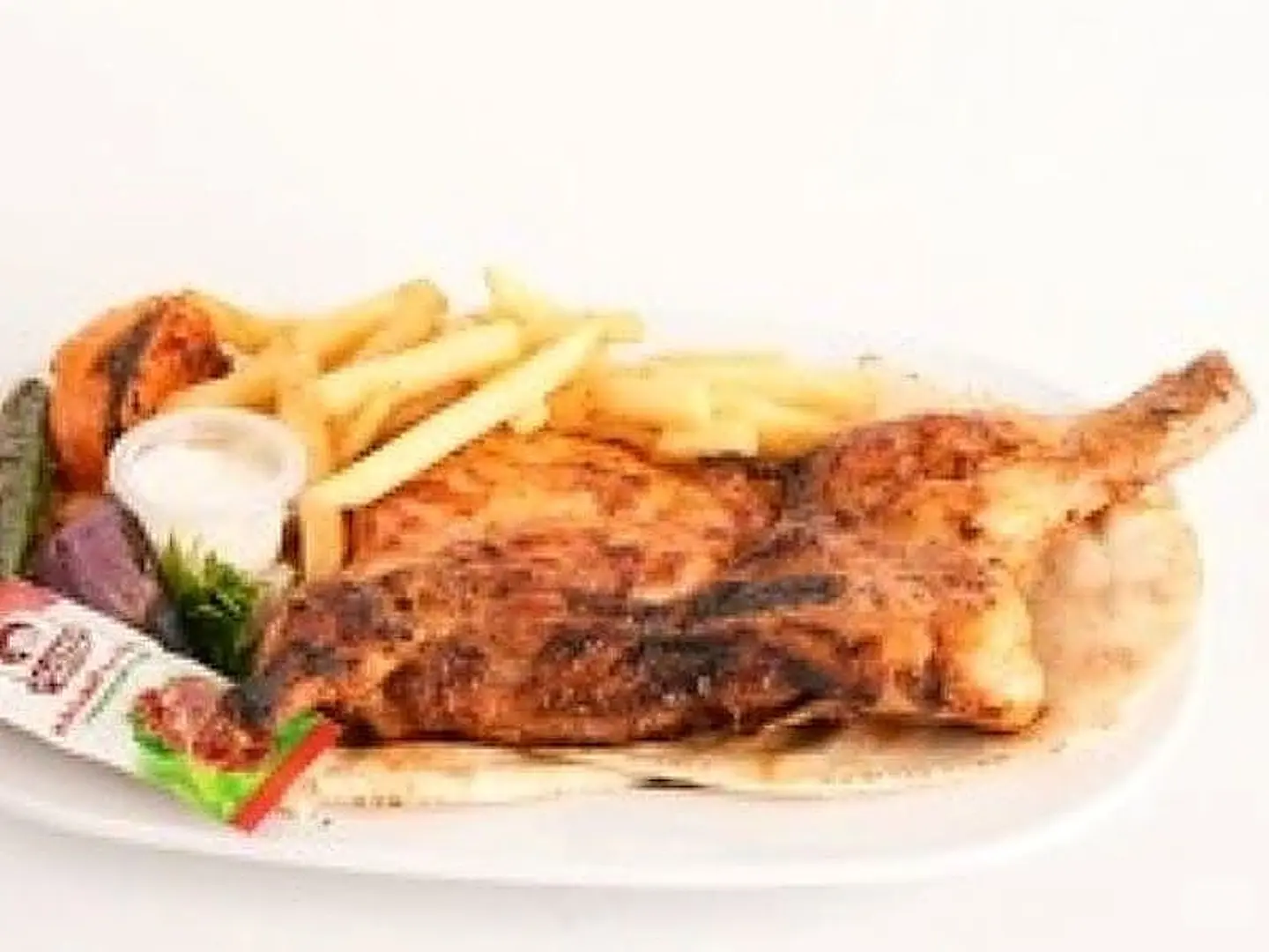 Half Charcoal Chicken With Bread