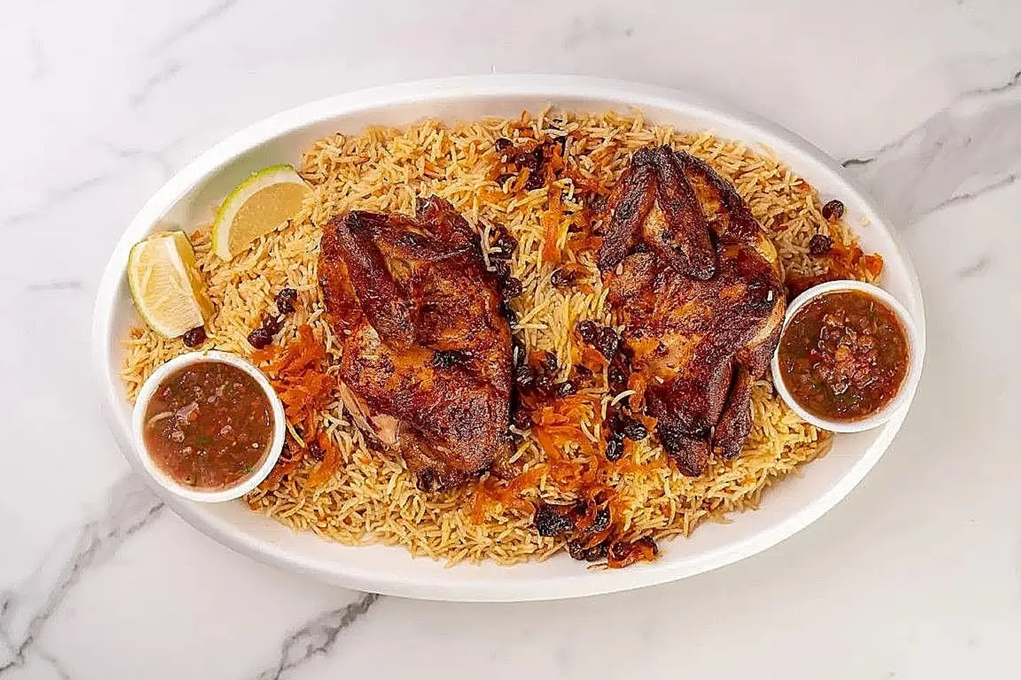 Half Grilled Chicken With Rice
