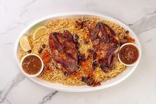 نص حبة دجاج شواية مع الأرز