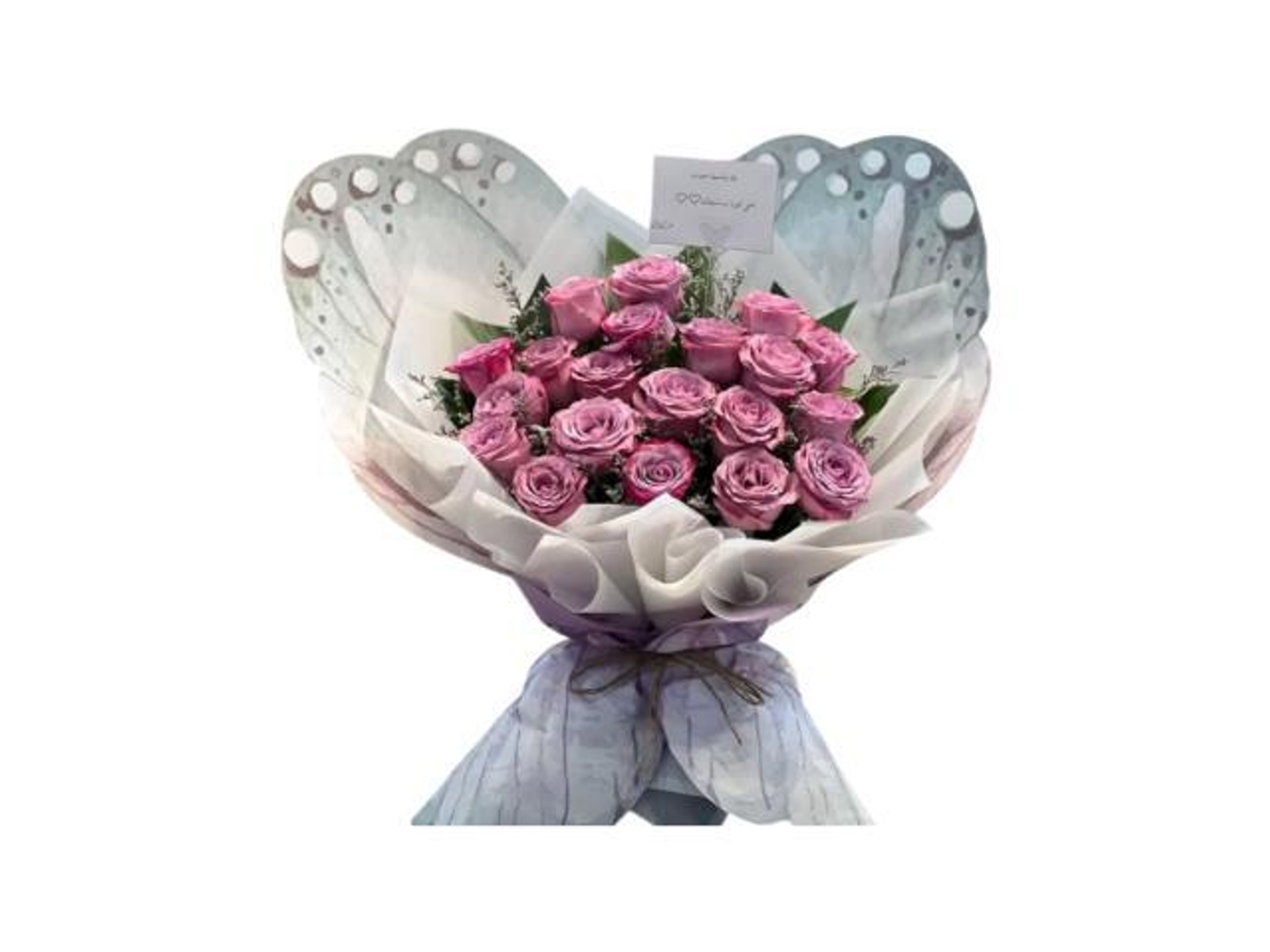 بوكيه فراشه بالوان الجوري الموڤ