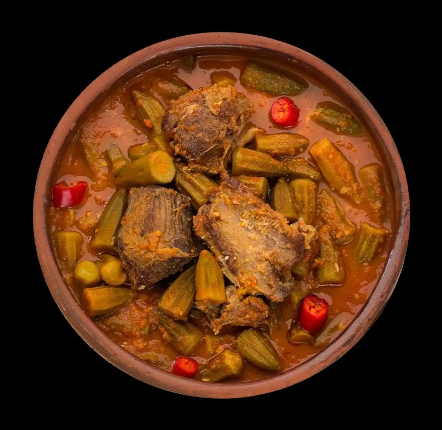 طاجن لحمة بالبامية