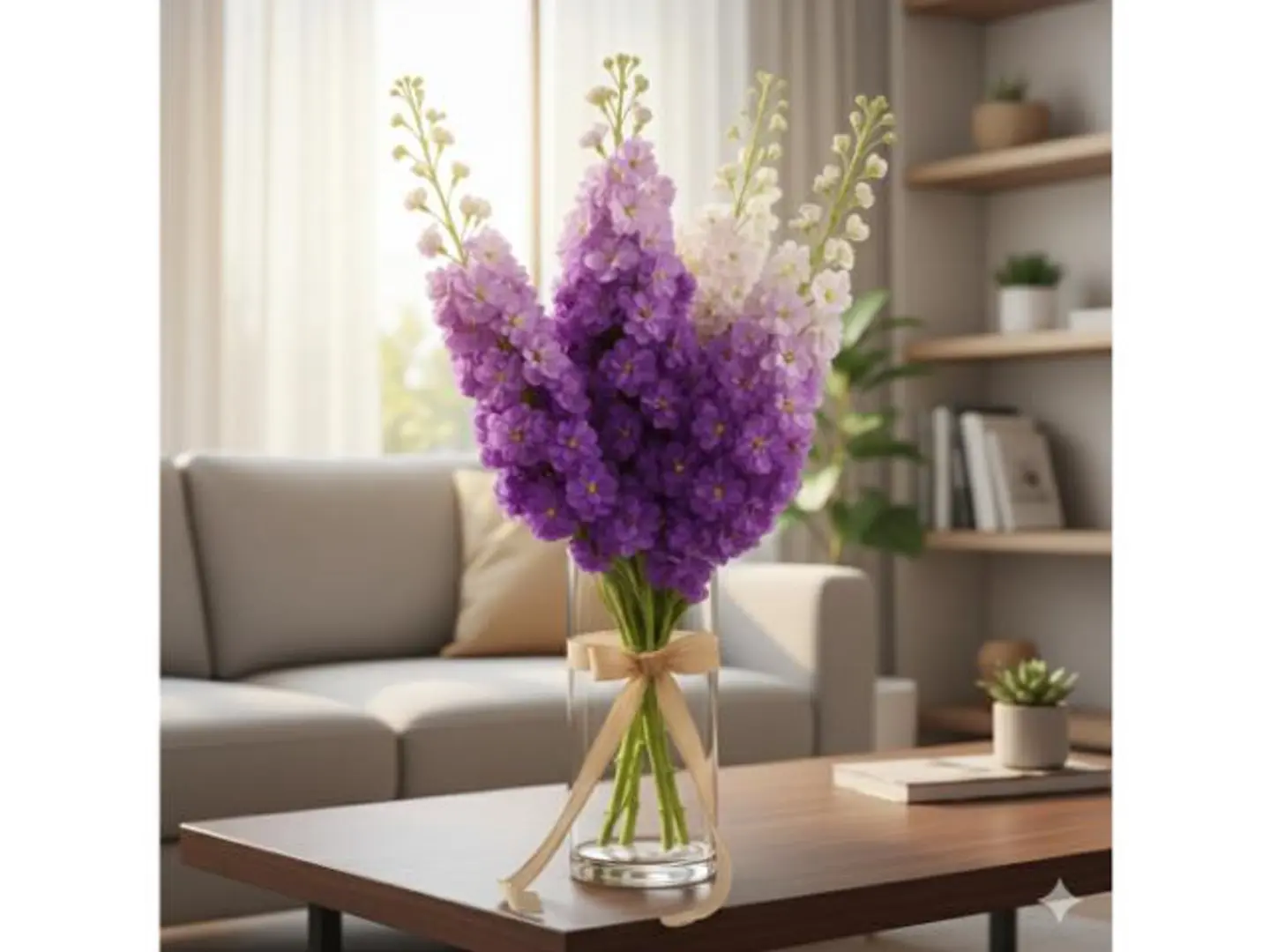 Captivating Delphinium Flower Vase Rose