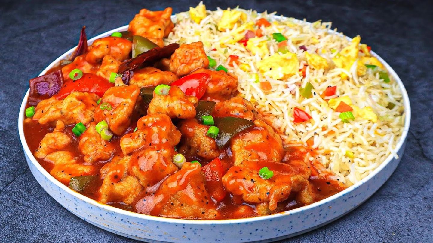 Chicken Manchurian With Rice
