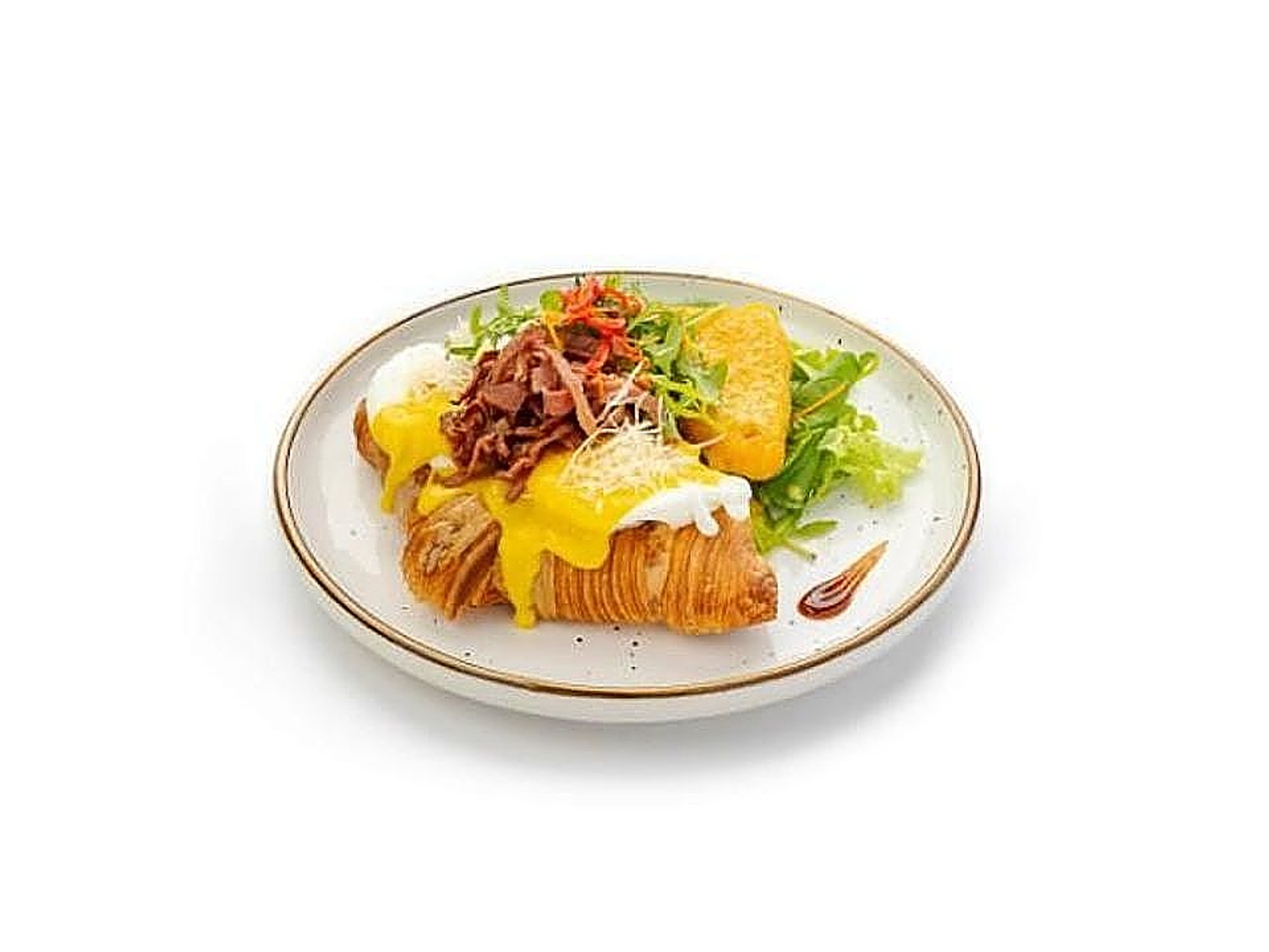 Beef Bacon Benedict Croissant