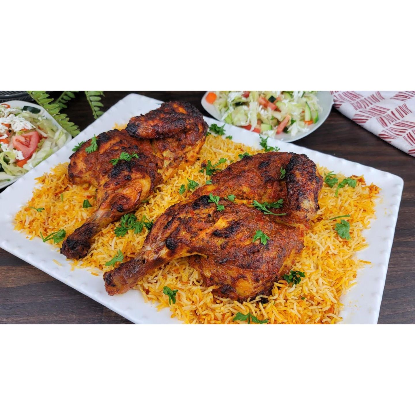 نص حبة على الفحم مع الرز