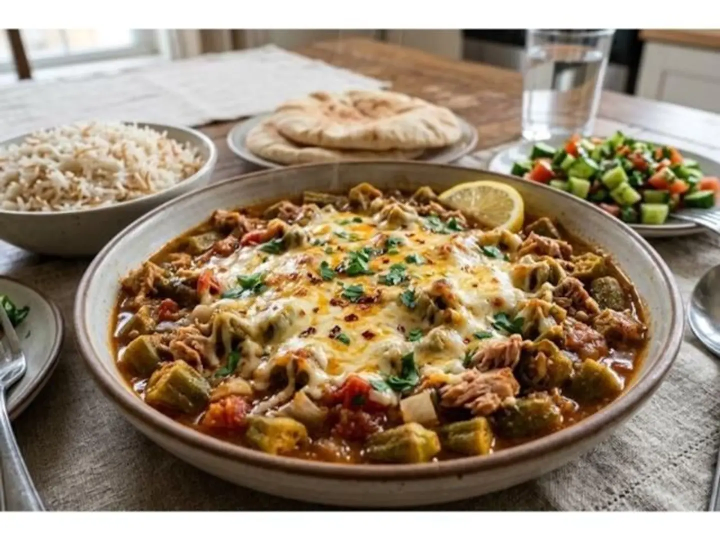 Okra With Tuna And Cheese