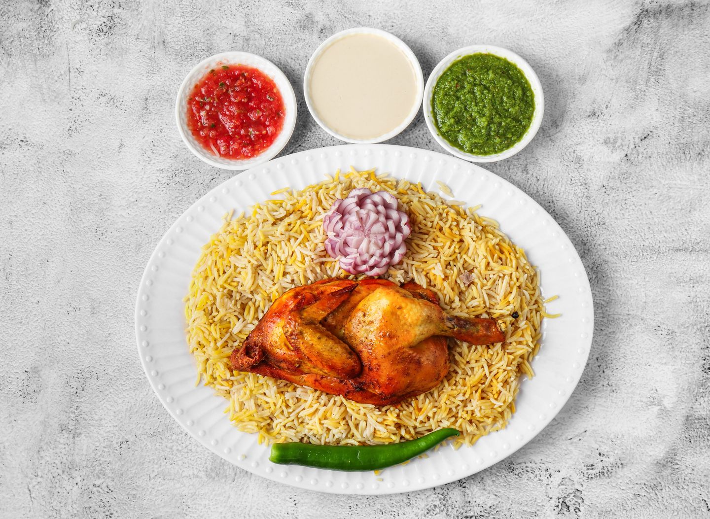 دجاج مندي ارز مندي - نص حبة