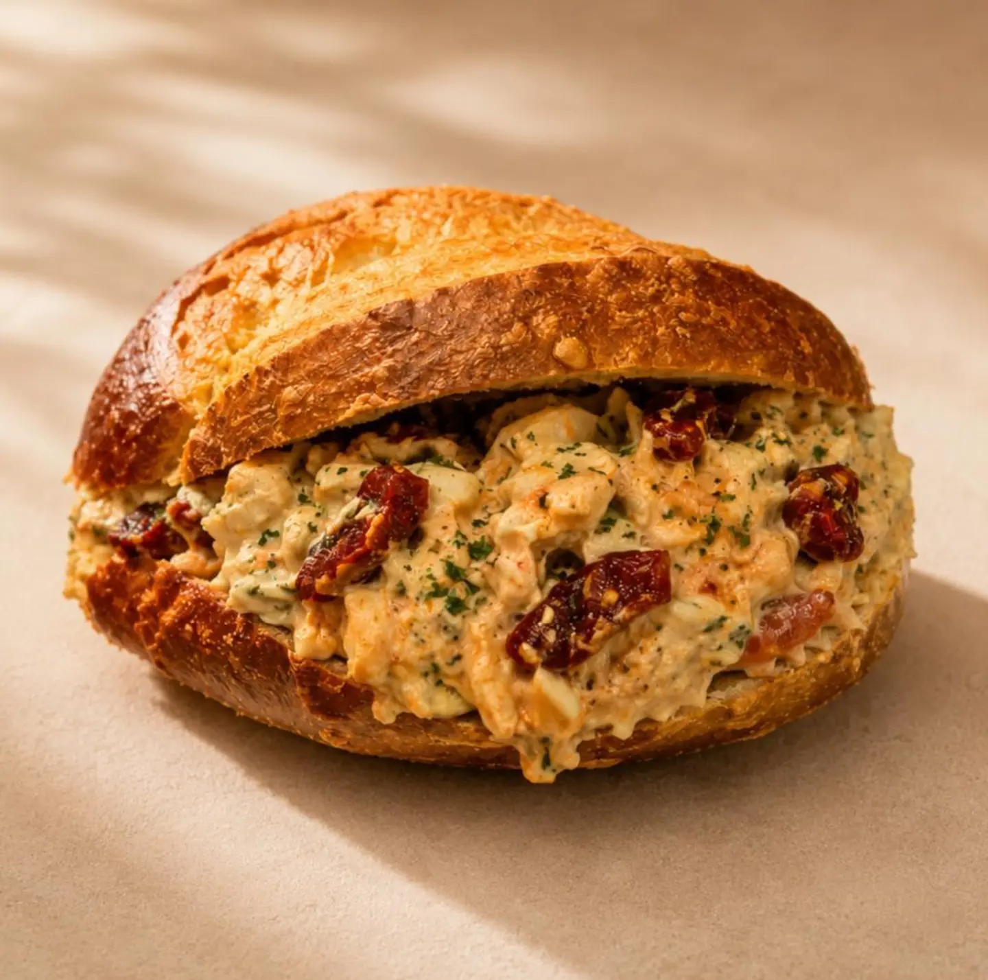 Creamy Egg Sandwich With Sun Dried Tomatoes