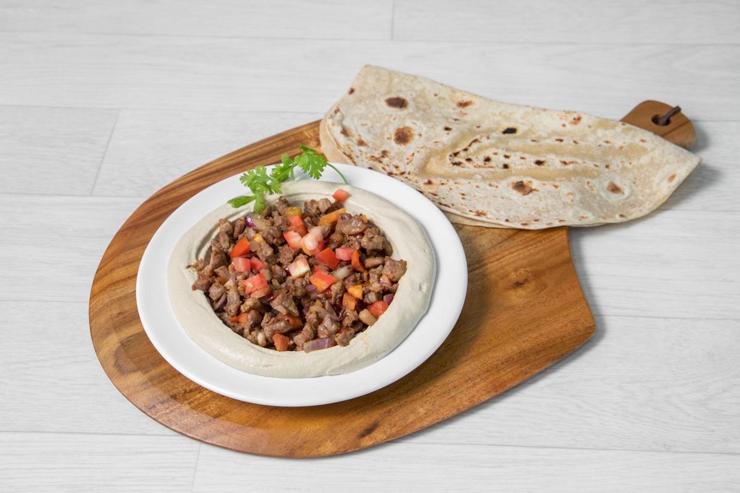 Liver With Hummus Dish