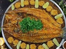 تبسي مشوي سمك قاروص من 1000غ الى1200غ و15جمبري المقلي