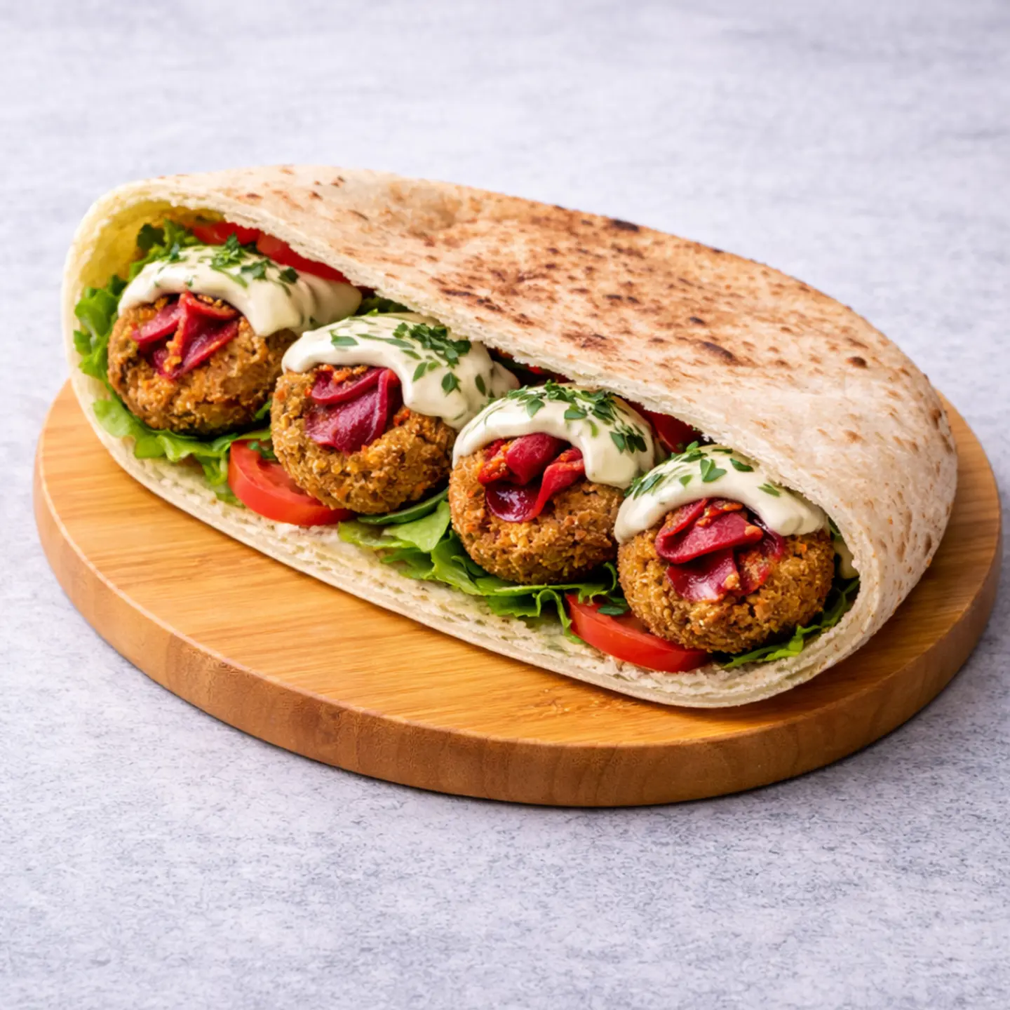 Falafel With Kiri Cheese Sandwich