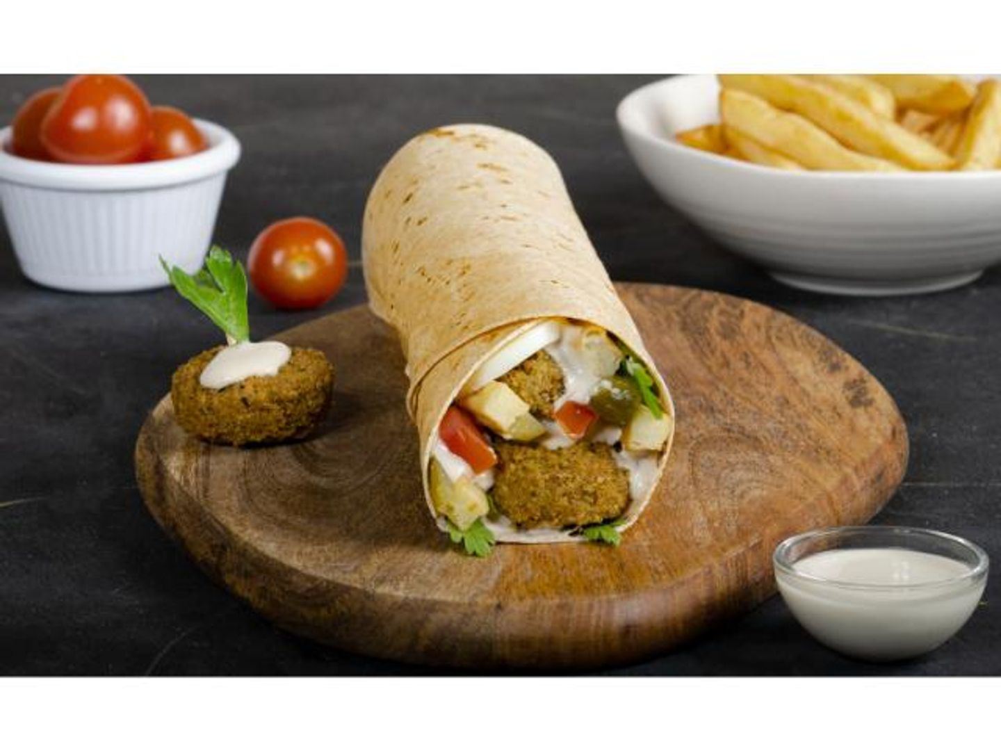 Falafel With Chickpeas And Cheese Sandwich