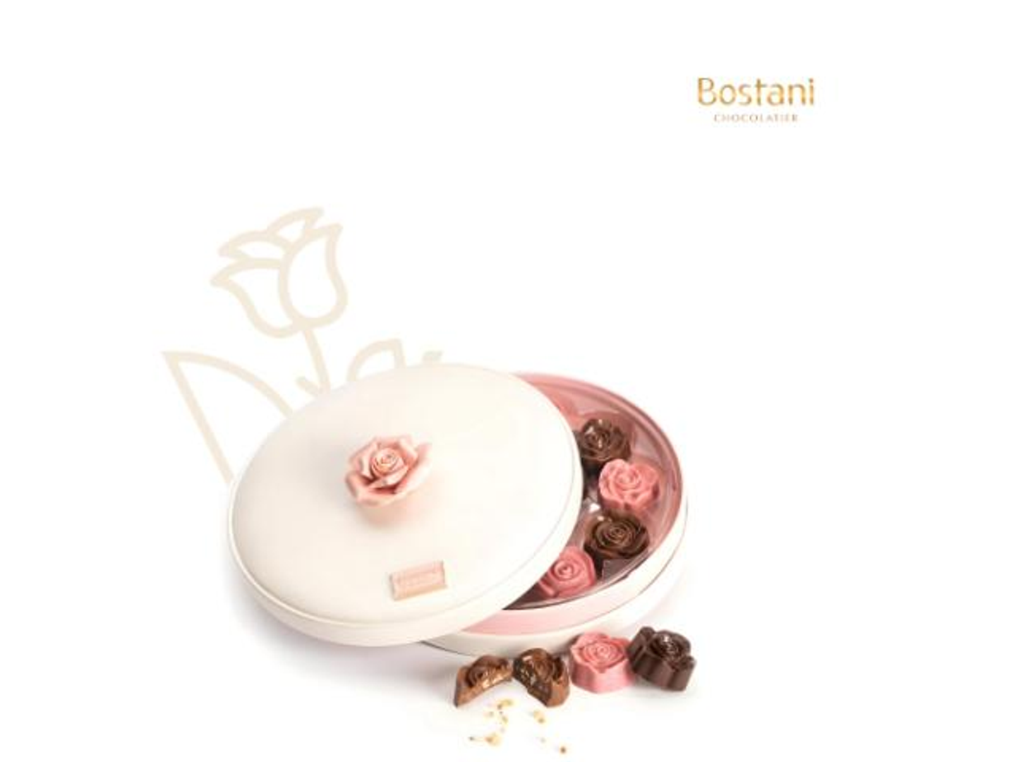 علبة شوكولاتة الوردة 13 قطعة