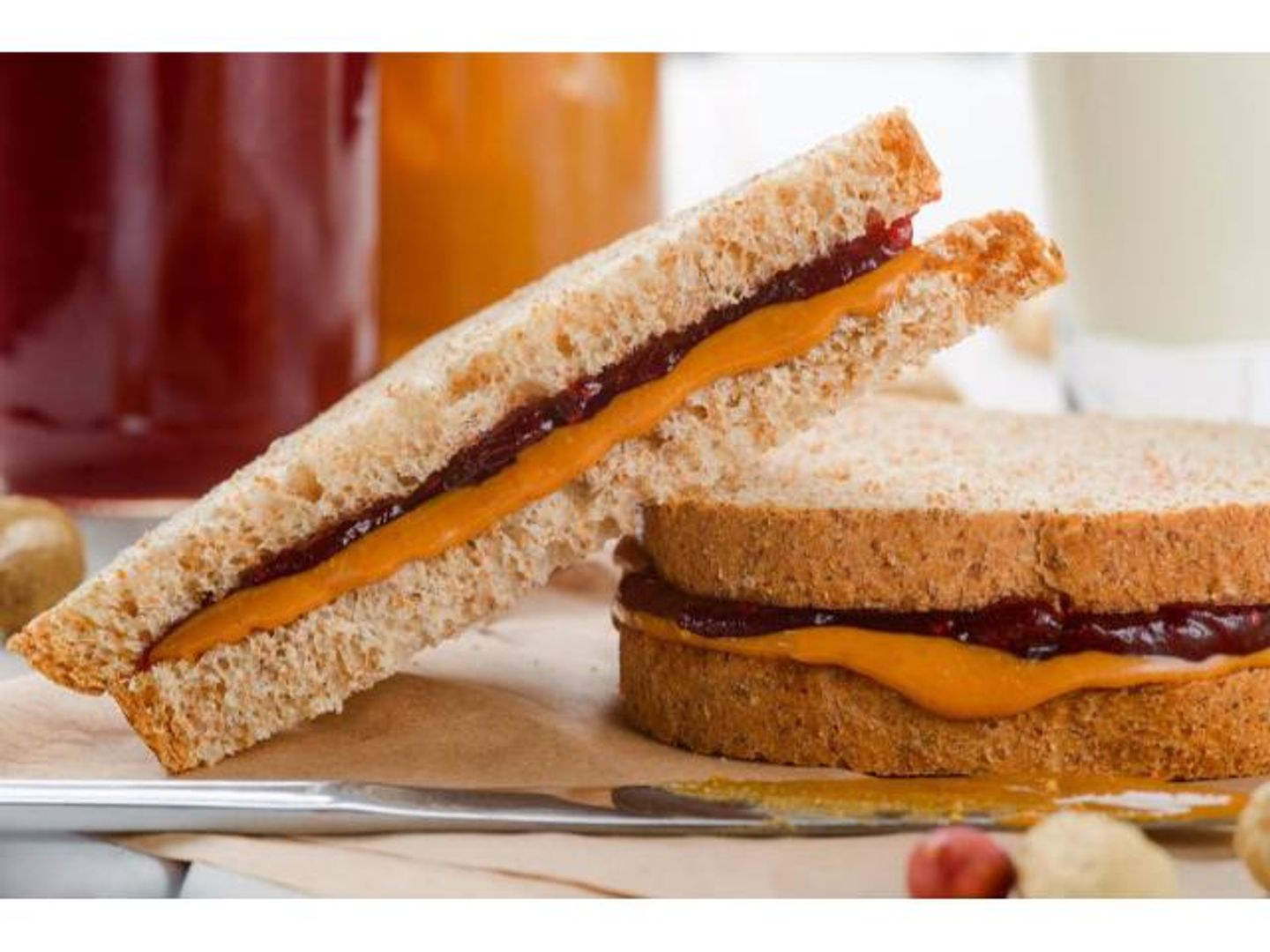Peanut Butter With Jam Sandwich - Regular Bread